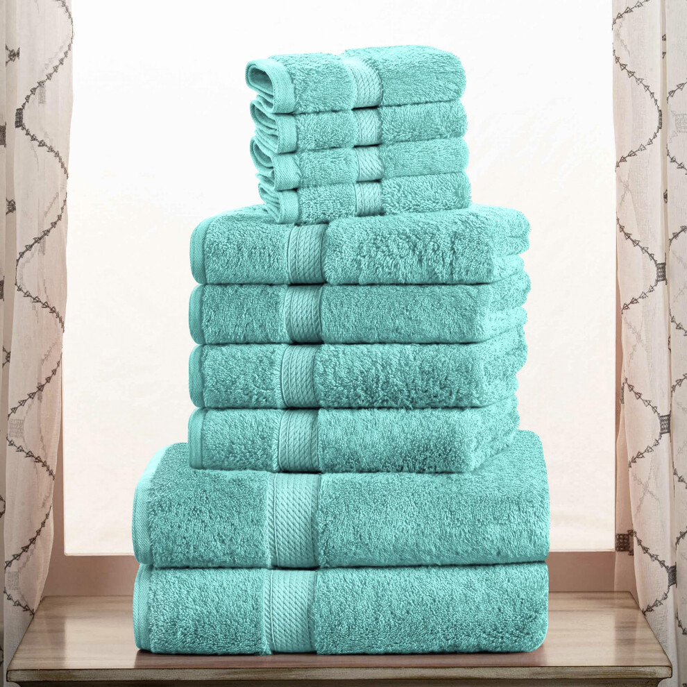 Superior Egyptian Cotton Pile 10 Piece Towel Set  Includes 2 Bath  4 Hand  4 Face TowelsWashcloths  Ultra Soft Luxury Towels  T-image-OPC-PFSBR6V-NEW