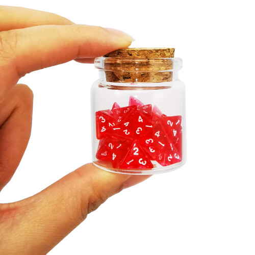 Bescon Mini Transparent Red D4 Dice 30pcs Gurison Potion Botte