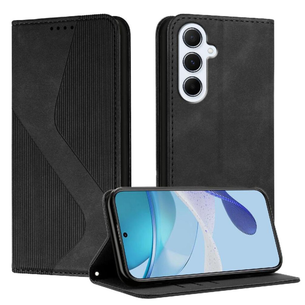 (Black) Case For Samsung Galaxy A26 5G Magnetic Folio Flip Wallet Kickstand Pu Leather Card Slots Holder Black 764490359238