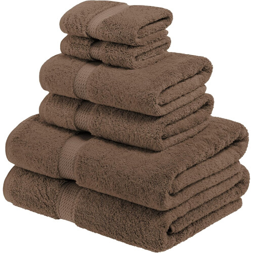 Set de prosopuri de bumbac egiptean superior cu 8 buca?i include 2 baie