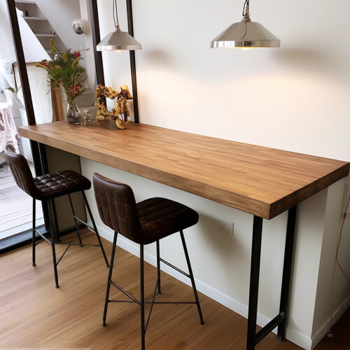 (140, 60) Solid Oak Breakfast Bar 2