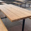 (280) Outdoor Slatted Picnic Table with Fixed Benches 2