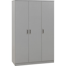 Dakota 3 Door Wardrobe Light Grey Metal Drawer Hinges and Handles