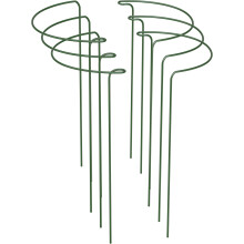 6 Pack Plant Support Stakes 25 x 44cm Metal Plant Supports Ring Cage