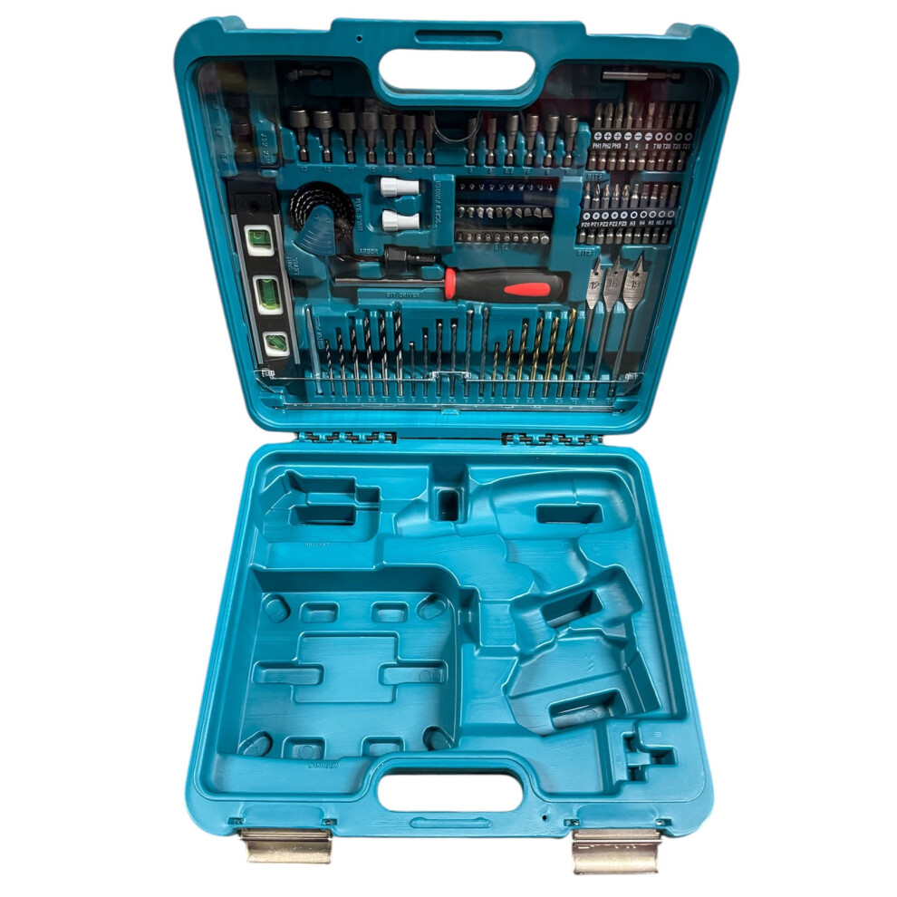 Makita 101PC Drill Bit Holesaw Masonry HSS Drill Socket Flat Bit Set DHP453 Case