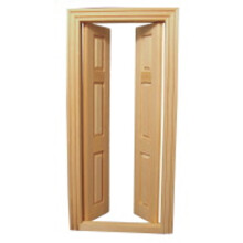 Dolls House Internal Double Wooden Door & Frame Tumdee 1:12 Scale 641