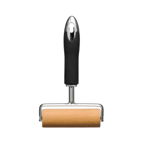 Premier Housewares Soft Grip Roller rubber tree wood chrome metal