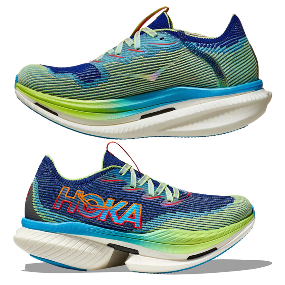 (Blue & Green, UK9/EU43) HOKA ONE ONE CIELO X1 Women Men Running Shoes Wear-resistant Jogger Sports Trainers Lightweight Sneakers