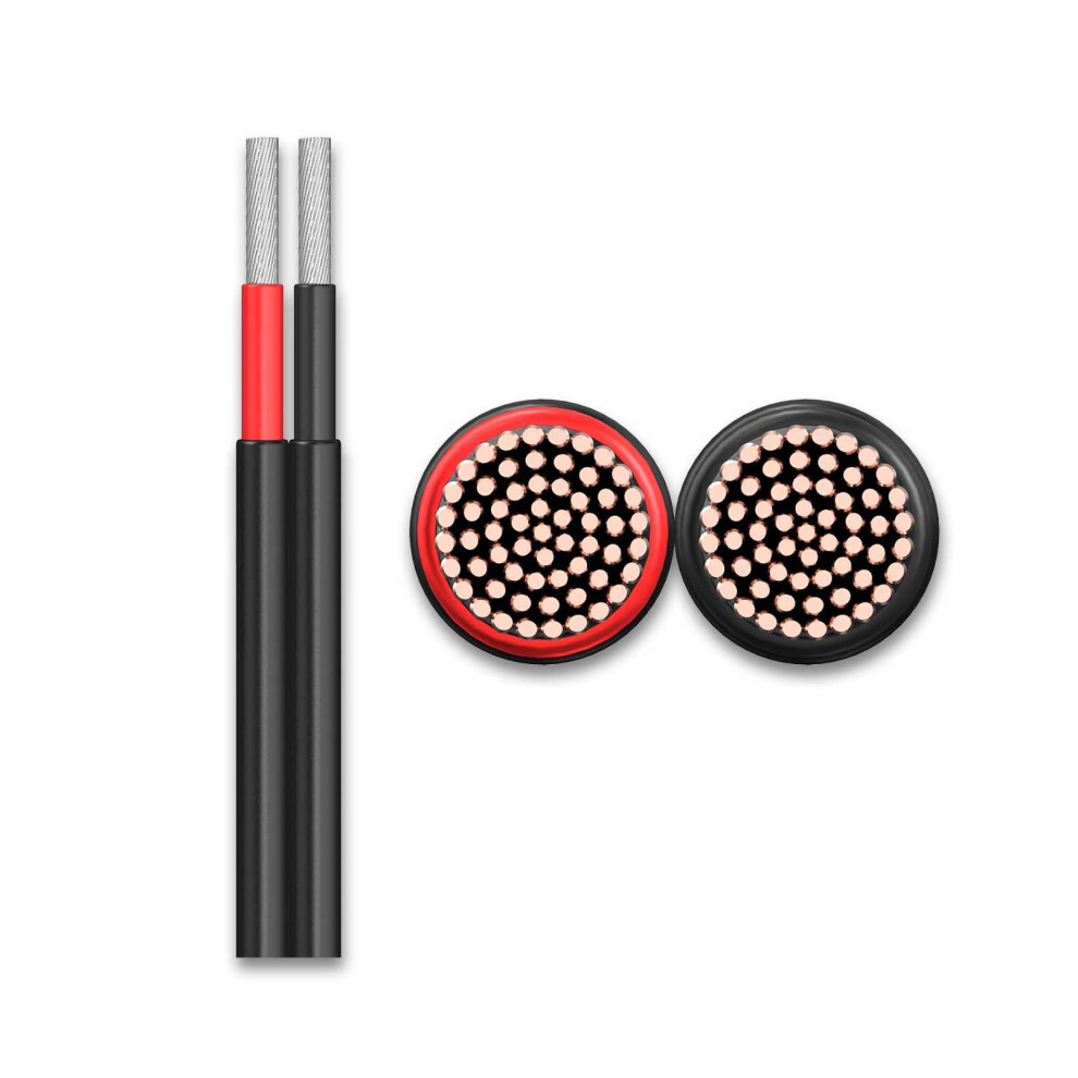 (8 metres) Solar Panel Cable H1Z2Z2-K Double insulated 1800V high performance Cut to Length Twin Core 2.50mm2 Choice Of Lengths