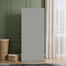 Dakota 2 Door Wardrobe Light Grey Metal Drawer Hinges and Handles