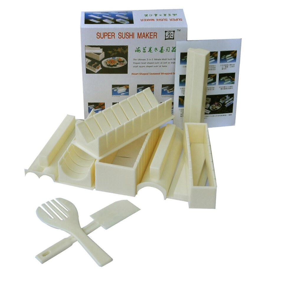 (As show, One size) Sushi Making Kit, 12 Pcs with Sushi Rice Molds, Roller, Press & Onigiri Mold for Beginners, DIY Home Sushi Kit-image-OPC-PGGWHYM-NEW