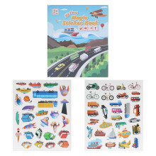 (As show, One size) Transportation Play Stickers Book Educational Traffic Reusable Sticker Pad Book for Childern Stickers Book