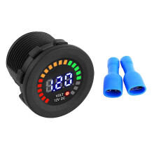 (As show, One size) 12 V Motorcycle Car LED Digital Display Voltmeter Waterproof Voltage Volt Meter Gauge Black New