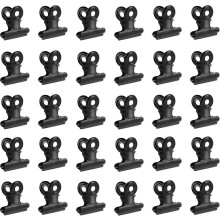 (As show, One size) Small Bulldog Paper Clips, Black Metal Clips for Office, School, and Kitchen Use, Pack of 30