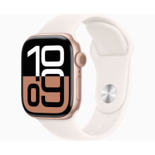 Apple Watch Series 10 GPS 42 mm roze goud aluminium MWWH3 S/M lichtroze sportband
