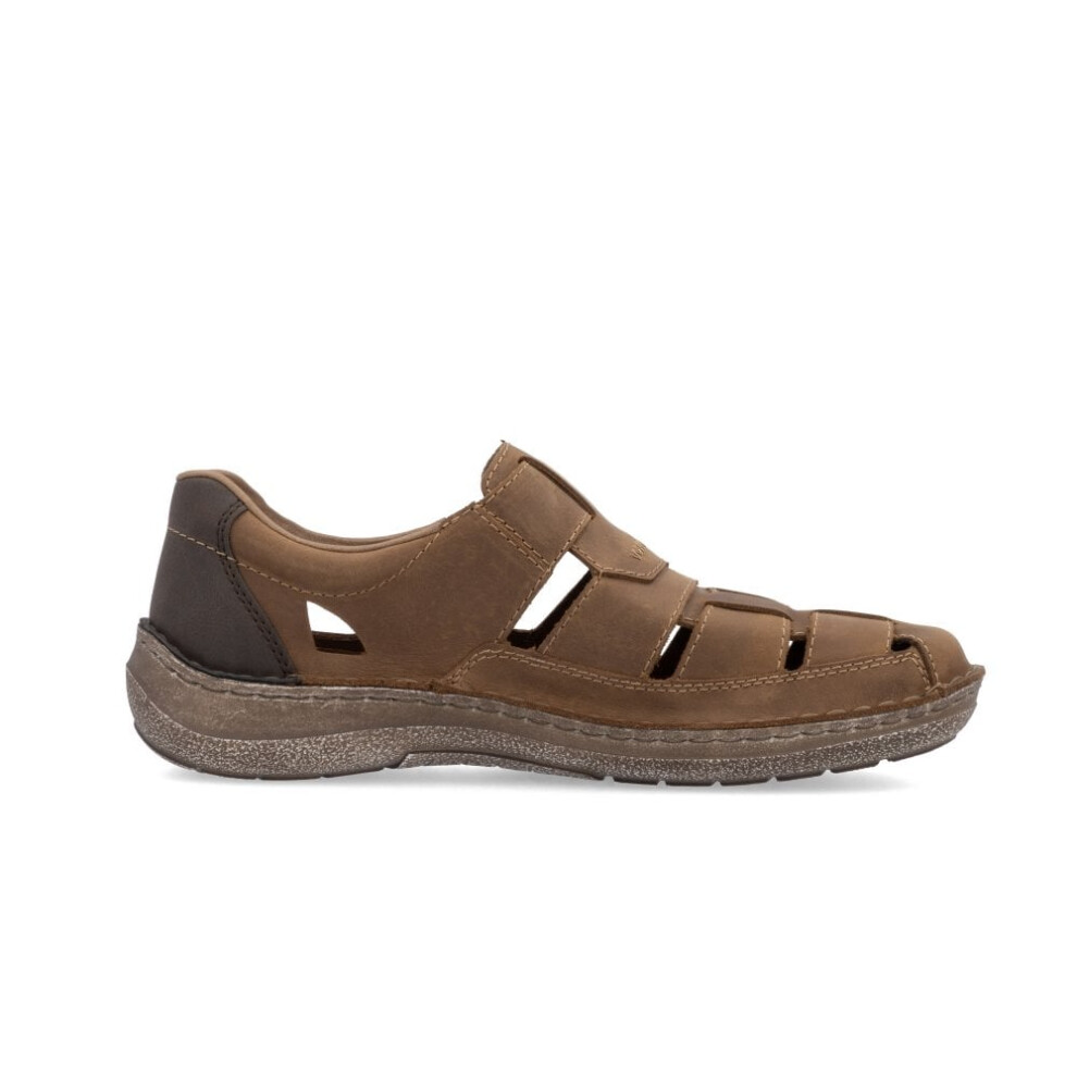 (7.5 (Adults')) 03078-25 | Brown Leather | Mens Fisherman Sandals