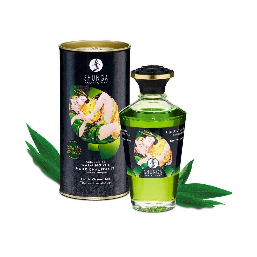 Shunga Green - Heat Effect Massage Oil Â Organic Tea 100Ml
