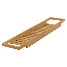 Bamboo Bath Tub Caddy Tray Wooden Bathroom Rack Shelf Storage 64x15cm