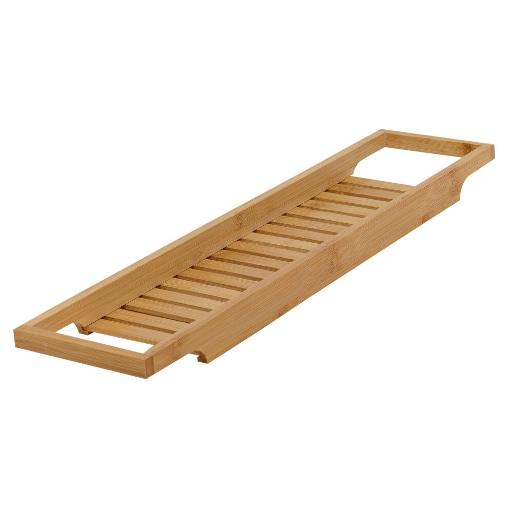 Urbn Living Bamboo Bath Tub Caddy Tray Wooden Bathroom Rack Shelf Storage 64X15cm