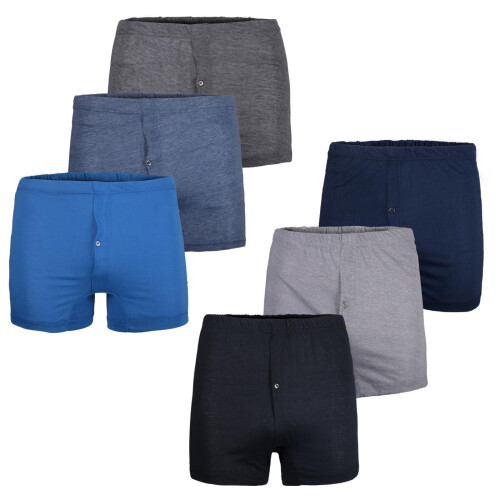 (6 Pack Assorted , 2XL) 6 & 12Pack Men's Plain Boxer CB56 Underwear Shorts 2