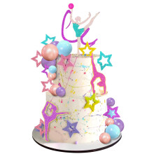 27 PCS Gymnastiek Taart Toppers Ballen Taartdecoraties Gymnastiek Verjaardagsfeestje Decoraties voor Meisjes Gymnastiek Thema Verjaardagsfeestje Baby