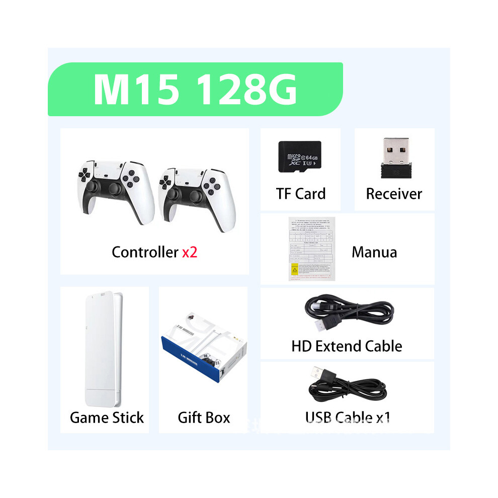 (Large package: Including 128 grams of memory card) Wireless gaming machine M15 gaming machine retro arcade home game console TV arcade