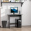 Homcom HOMCOM Compact Small Computer Table Wooden Desk Keyboard Tray Storage Black 1