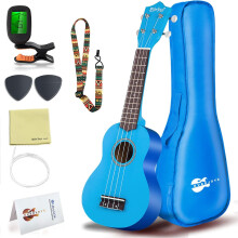 Everjoys Soprano ukulele Beginner Pack-21 tommer m/gratis online lektion Gig taske Sådan spiller Songbook Digital Tuner Pick Polishing klud alt s