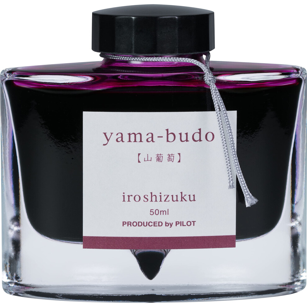 Pilot Iroshizuku Bottled Fountain Pen Ink Yama-Budo Crimson Glory Vine (Purple Red) 50Ml Bottle (69217) Red,Purple