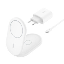 Chargeur sans Fil - BELKIN - BoostCharge - 2-en-1 Pliable - 15 W - Compatible MagSafe