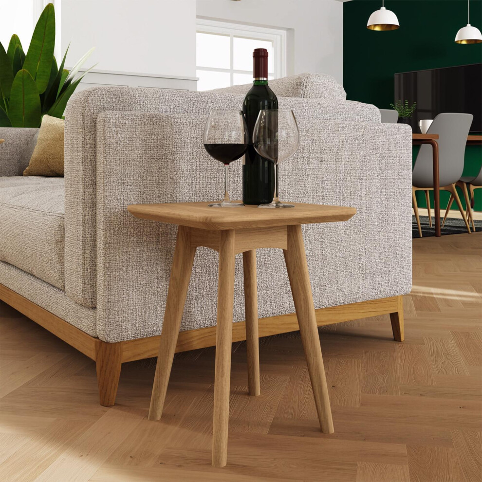 Square Wine Table Natural oak Solid Ash Wood Traditional Bedroom Furniture