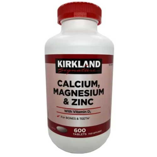 Kirkland Signature Calcium, Magnesium & Zinc - 600 Tablets for Strong Bones, Muscle Function & Immune Support