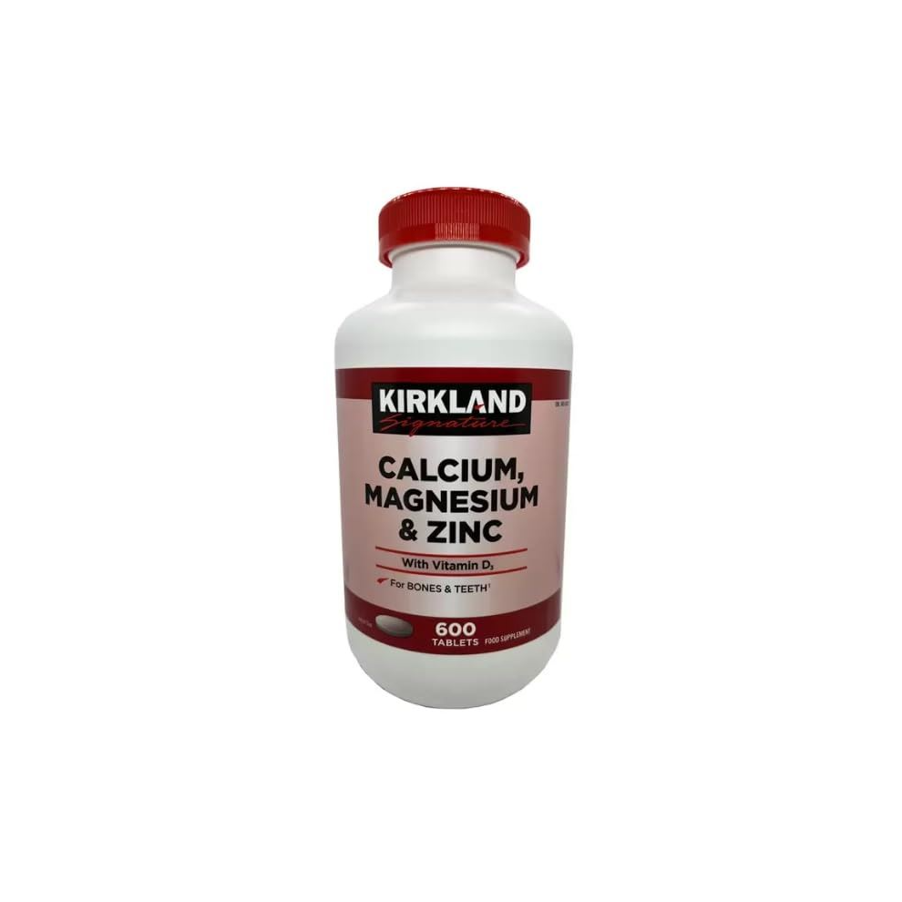 Kirkland Signature Calcium, Magnesium & Zinc - 600 Tablets For Strong Bones, Muscle Function & Immune Support