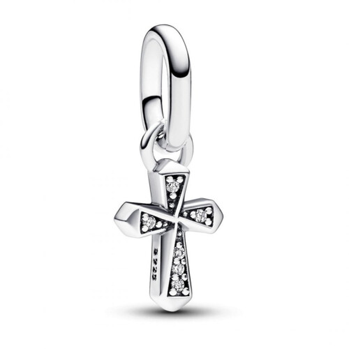 Pandora Pandora ME 925 Silver Sparkling Cross Mini Dangle Charm 793044C01