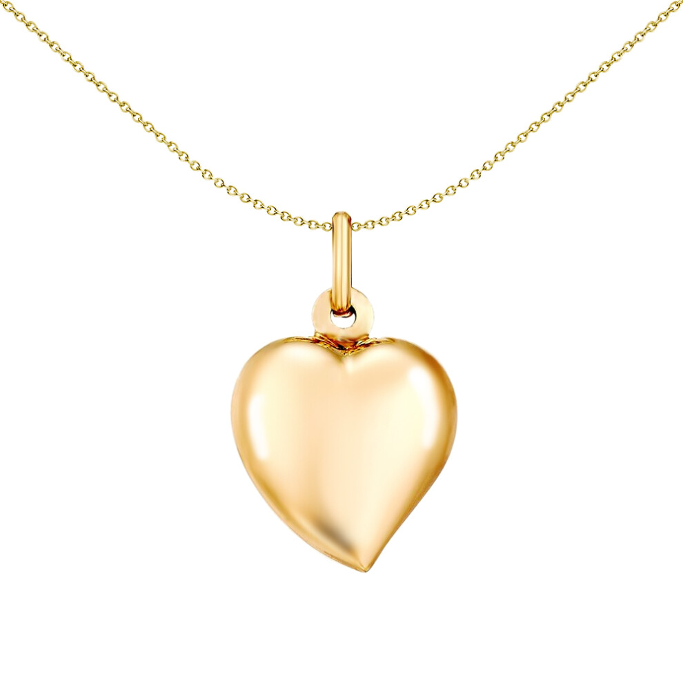 Jewelco London Ladies 9ct Yellow Gold Love Heart Charm Pendant - JPC221