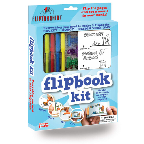 Flipbook Animation Kit For Kids - Create Basketball & Soccer Motion Books With Pre-Drawn Pages