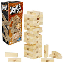 Hasbro Gaming Jenga Klassiek spel met echte hardhouten blokken Stapeltorenspel voor 1 of meer spelers Kinderen vanaf 6 jaar