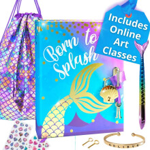 Life is a Doodle Diary with Lock and Key - Mermaid Gratitude Journal for Empowering Hearts & Minds - Self Expression Daily Journal Notebook with Lock