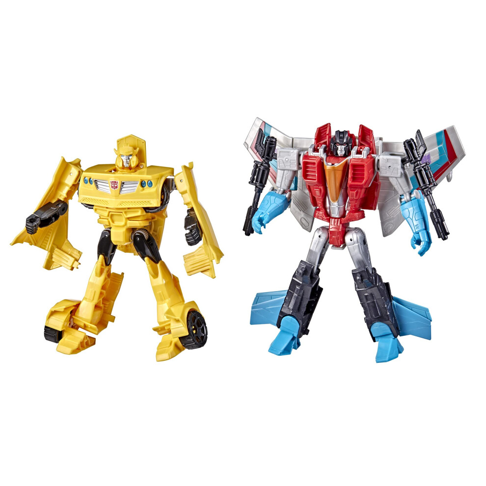 Lot de 2 figurines d'action Transformers Heroes and Villains Bumblebee et Starscream - pour enfants de 6 ans et plus 7 pouces (exclusivit    Amazon)