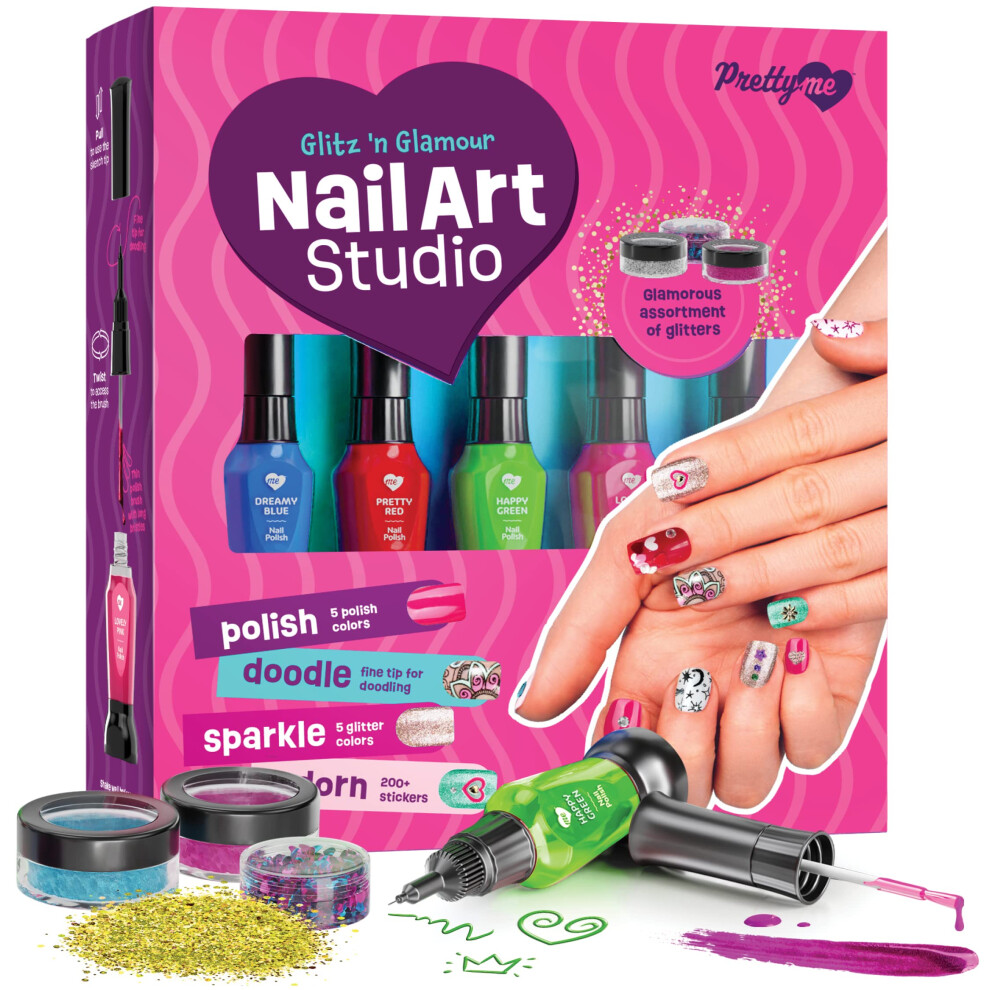 Ganska Jag Nail Art Studio For Girls - Nail Polish Kit For Kids Ages 7-12 Years Old - Girl Gifts Ideas - Girls Nails Gift Set - Cool Girly Stuff - Poli