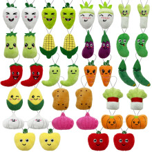 40 PCS Mini Grönsaks Plush Toy Set Söt Nyckelring för Partytillbehör