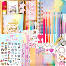 R Ruckerco Girls DIY Diary 54 PCs Mdchen Tagebuch Set Spielzeug fr Alter 8-13 DIY Stationery Set dnne Aufkleber und kleine Mdchen tgliche Vo
