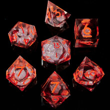 Fugacity dnd trningar set flytande krna handgjorda skarpa kant 7 stycken harts trningar och drakar polyhedrala trningar set d & d trning med