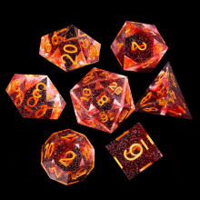 FugaCity DND-Wrfelset mit flssigem Kern, handgefertigt, scharfe Kante, 7-teiliges Harzwrfel-Dungeons and Dragons, polyedrisches Wrfelset, D&D-Wr