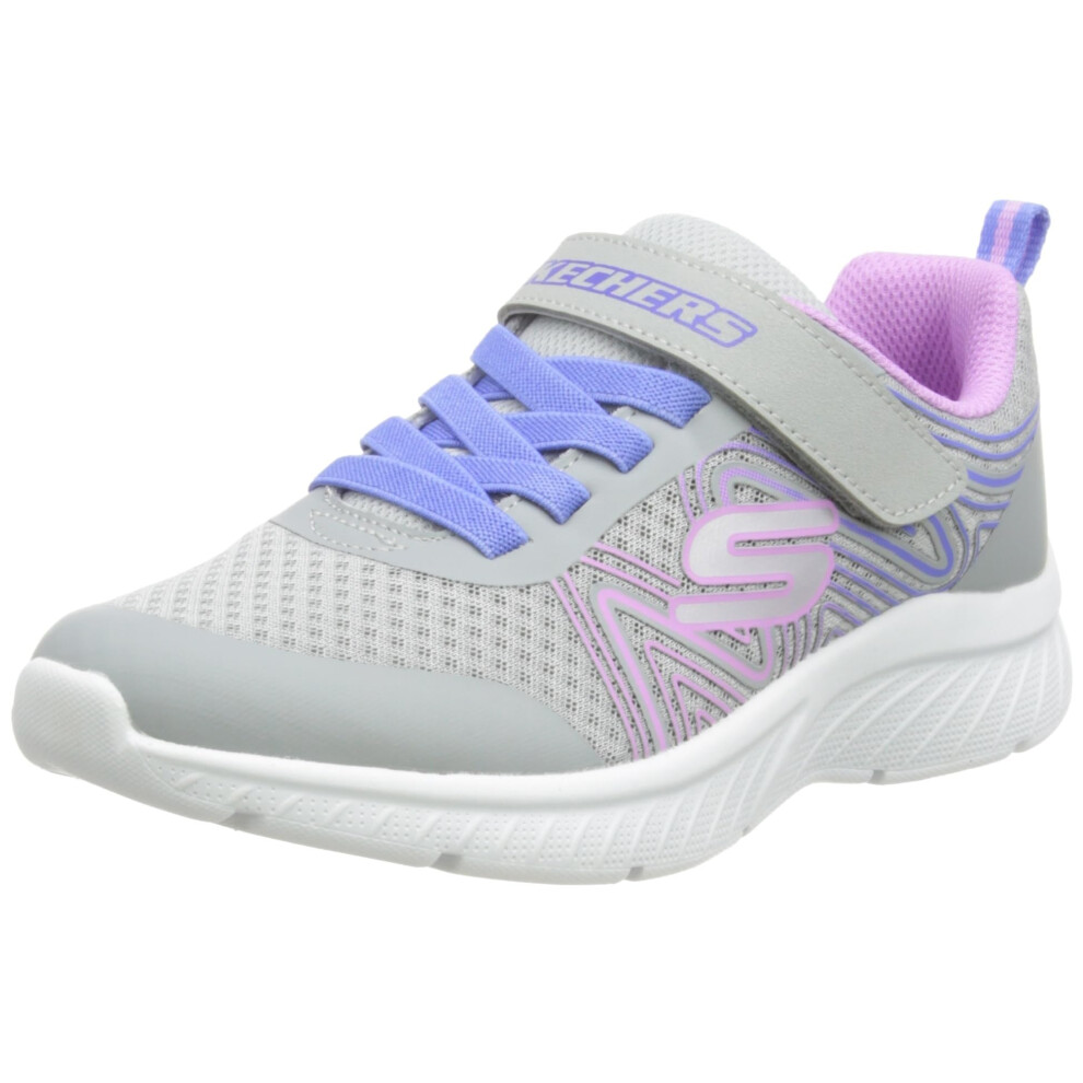 Skechers Microspec Plus-Swirl Sweet Sneaker  Gray/Multi  13 US Unisex Little Kid
