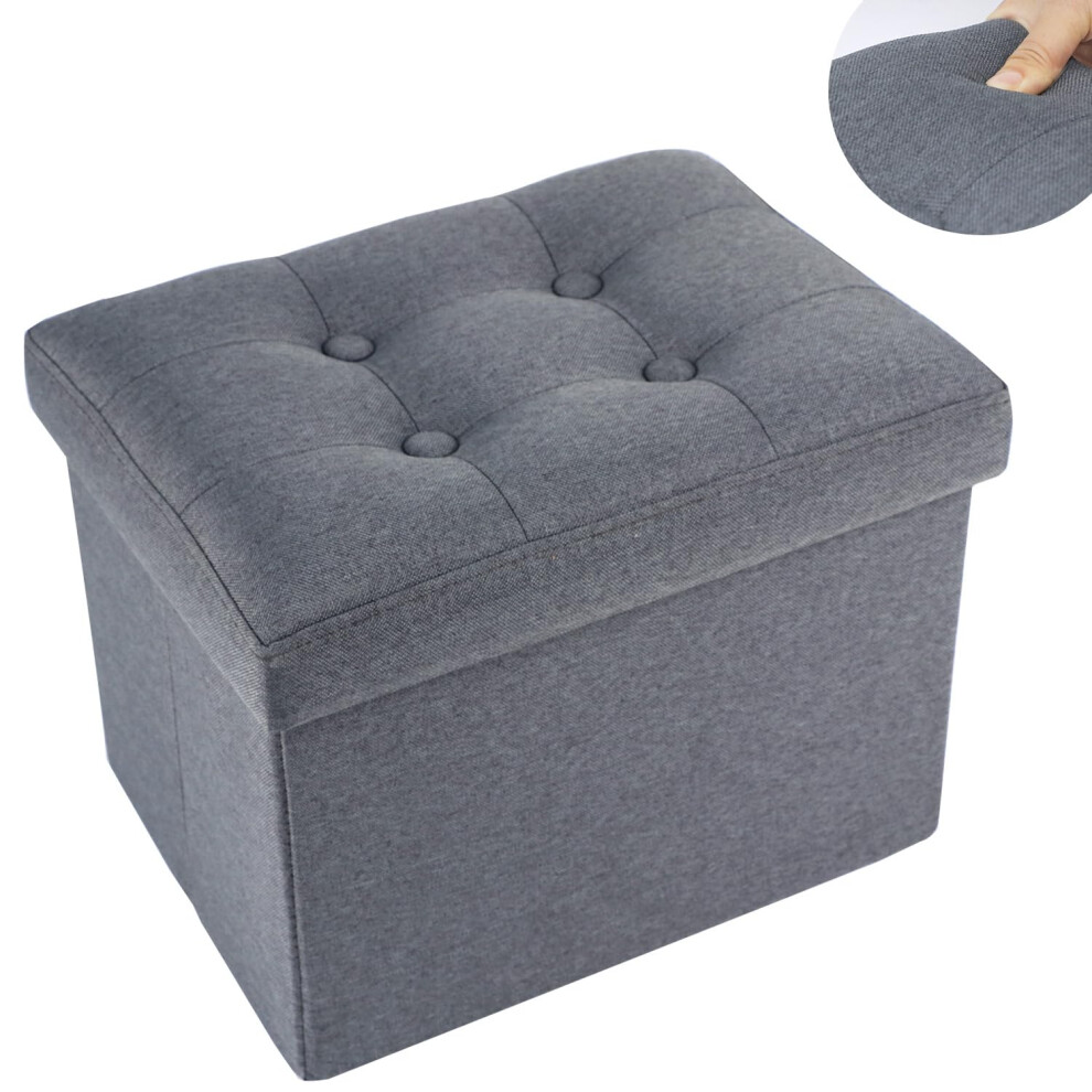 Petit pouf de rangement pliable Docvania avec repose-pieds et tabouret court