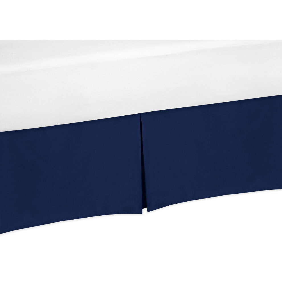 Jupe de lit bleu marine pour parures de lit pour bébé