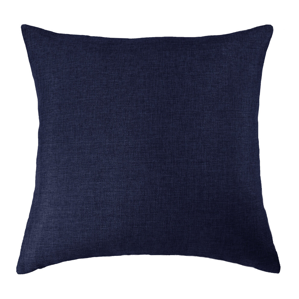 Housse De Coussin En Simili-Lin Tissé Fin Aiking Home, Taille 45,7 X 45,7 Cm, Bleu Marine-image