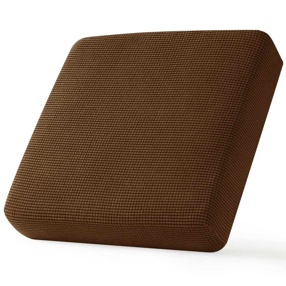 Housse de coussin de chaise extensible CHUN YI adaptée au fauteuil, housse de siège de canapé avec tissu jacquard Spandex (petit, café)