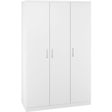 Dakota 3 Door Wardrobe White Metal Drawer Hinges and Handles